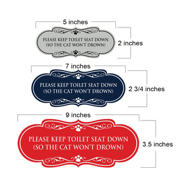 Designer Paws, Please Keep Toilet Seat Down (so the cat won't drown) Wall or Door Sign